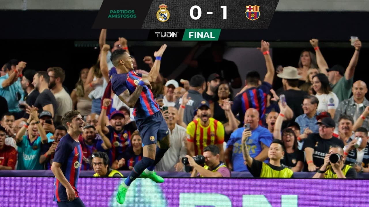 Barcelona consigue el triunfo del clásico amistoso con un gol de Raphinha