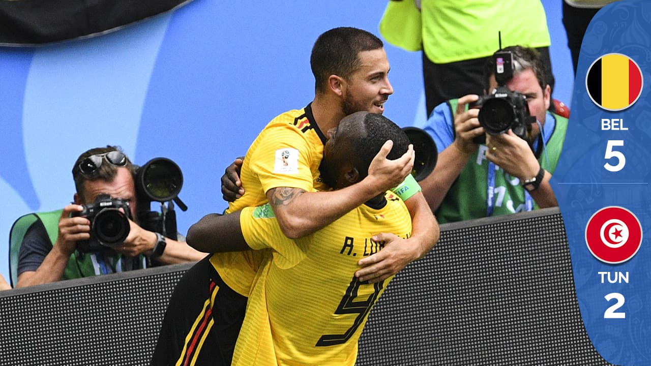 Bélgica golea 5-2 a Túnez y se consagra como la mejor selección de Rusia 2018 hasta el momento