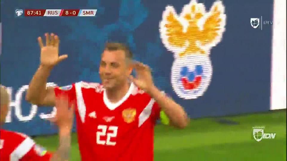 ¡GOOOL! Artem Dzyuba anota para Russia