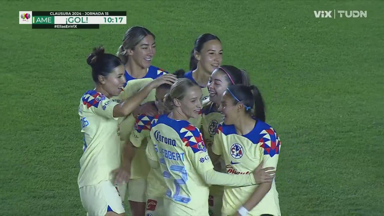 ¡Golazo! Kaci la prende de aire para el 1-0 de América sobre Pumas