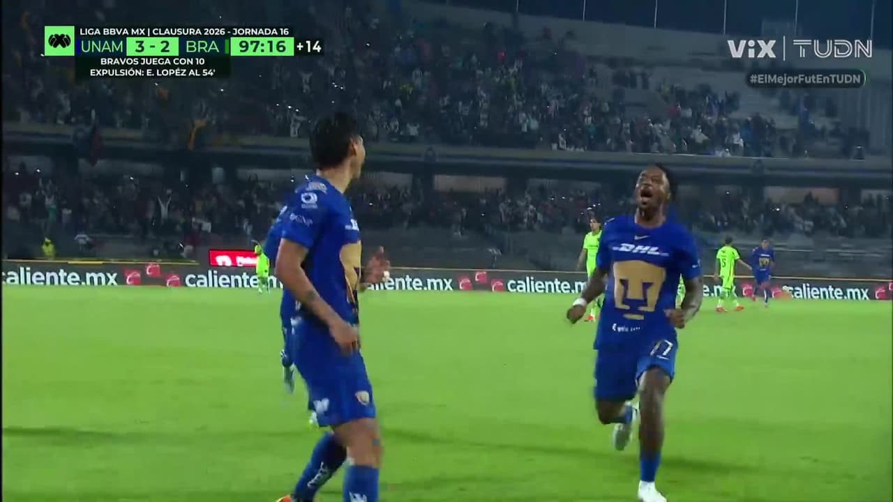 ¡Locura en CU! ¡Gol de Pumas! Morales firma su doblete y pone el 4-2