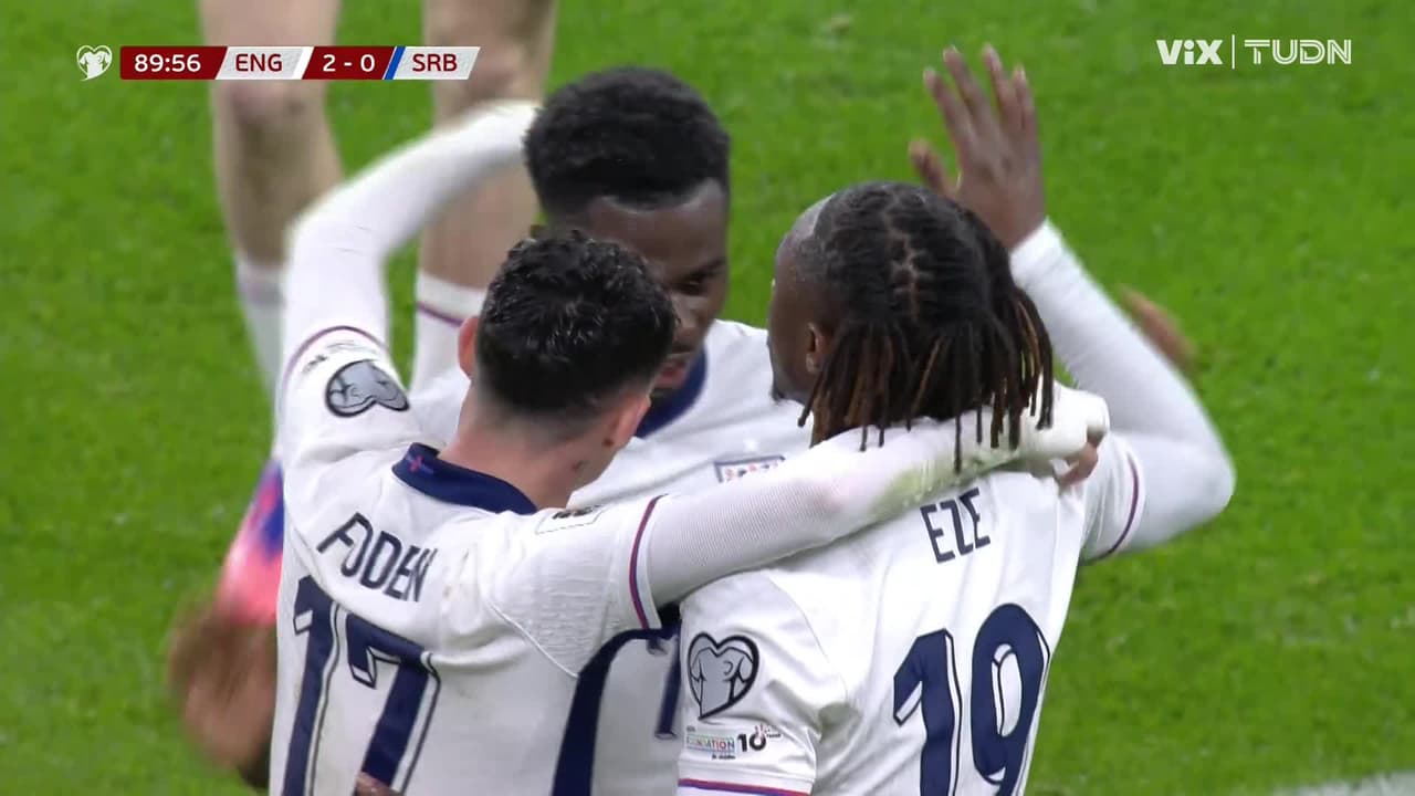 ¡Golazo de Inglaterra! Eze la cuelga en el ángulo y elimina a Serbia