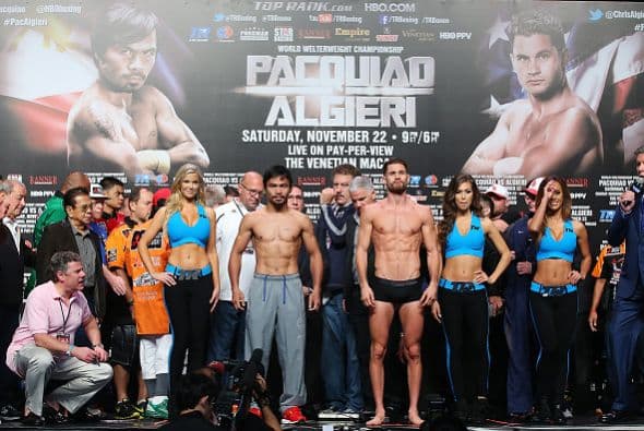 Fue hasta el tercer intento cuando el estadunidense Chris Algieri dio el peso y se declaró listo para enfrentar al filipino Manny Pacquiao, en la contienda estelar que se desarrollará en la Arena Cotai del hotel The Venetian.