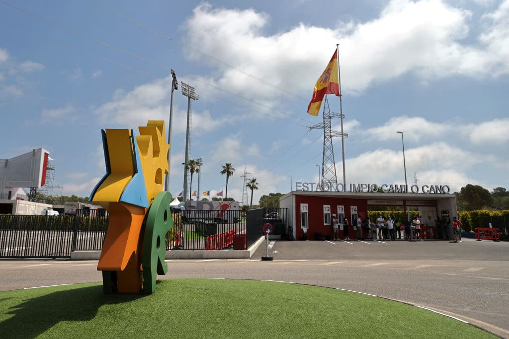 Postal del Estadi Olimpic Camilo Cano en La Nucia, Spain, cancha donde está jugando el Levante.