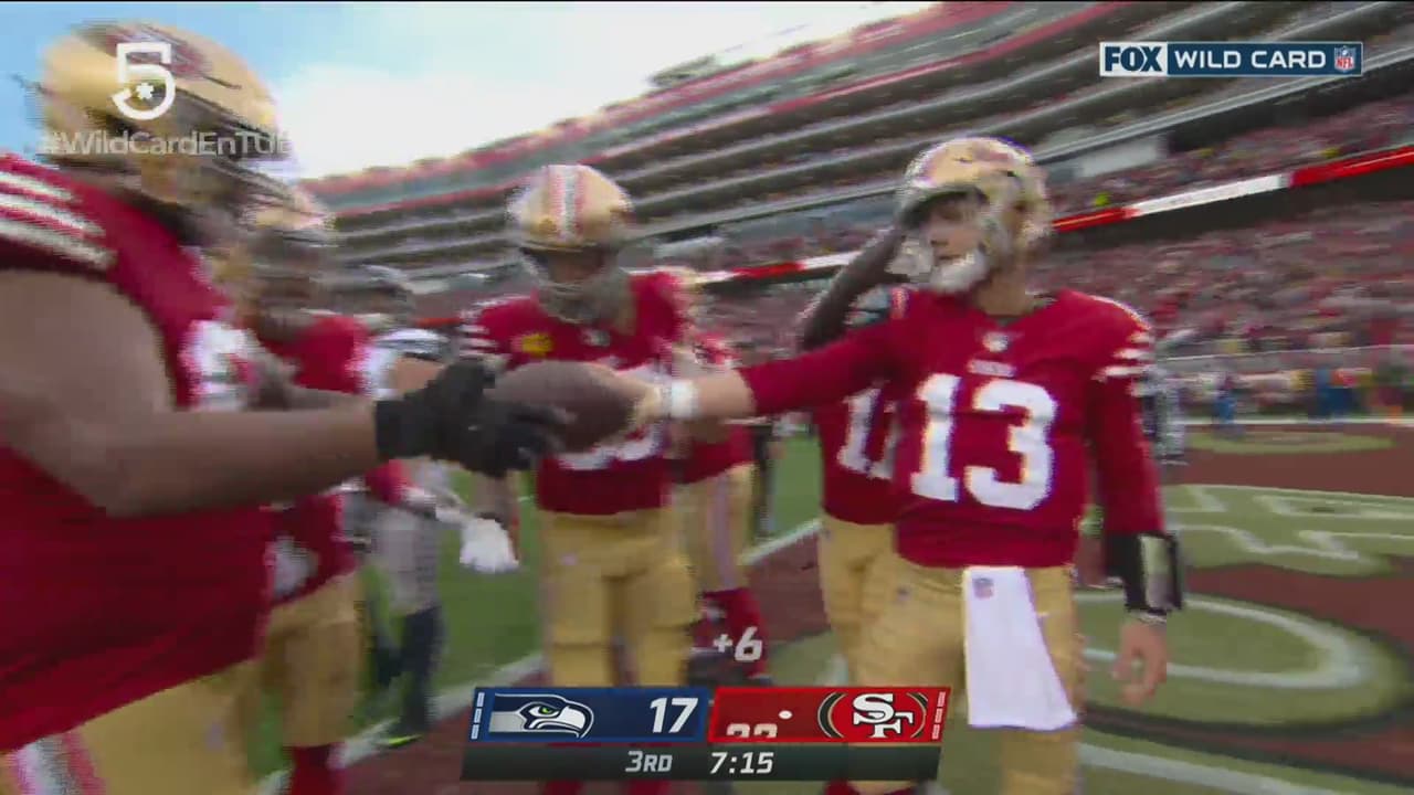 ¡La hace personal! Brock Purdy se meta a la zona prometida