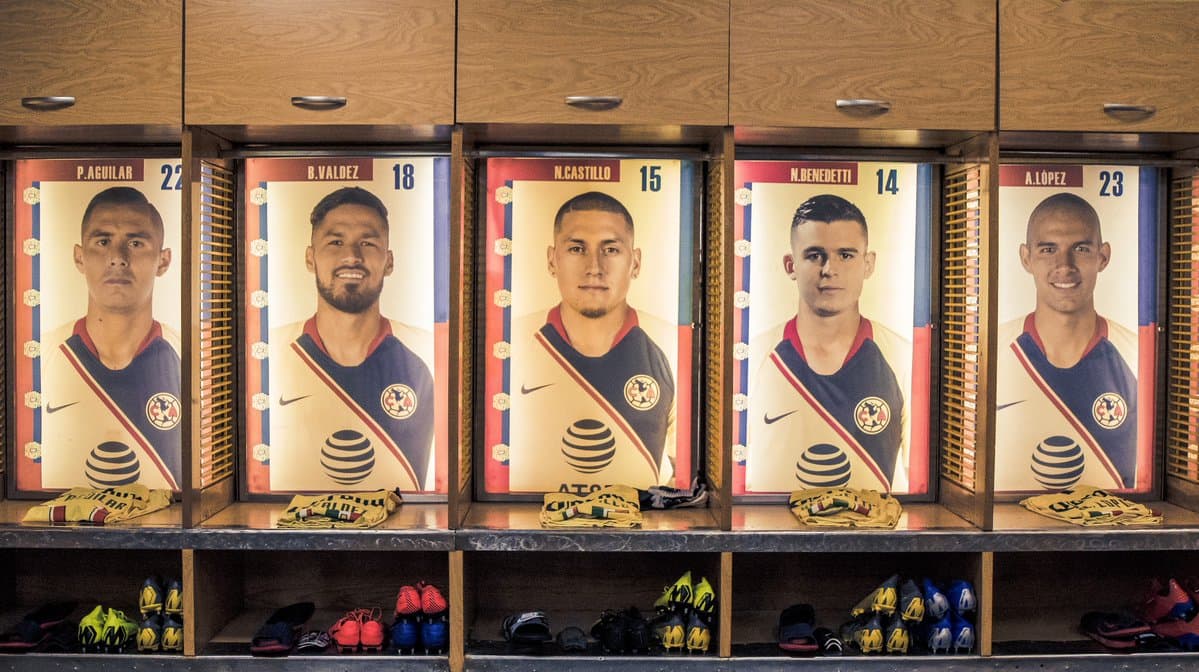 Así luce el vestidor del América dentro del Coloso de Santa Úrsula.