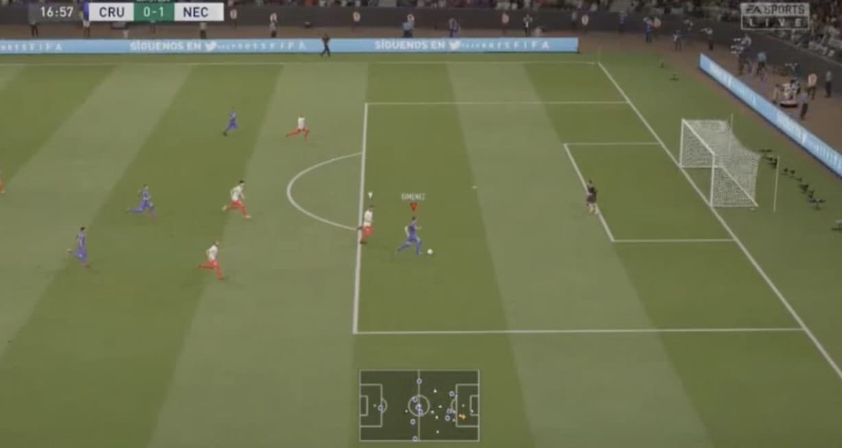 Cruz Azul no logra aguantar la ventaja y en la última jugada del partido Kevin Mercado se logra meter en el área de la Máquina para marcar el tanto del empate.