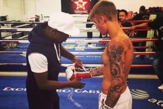 Mayweather Jr. entrena a Justin Bieber (Foto: Twitter).