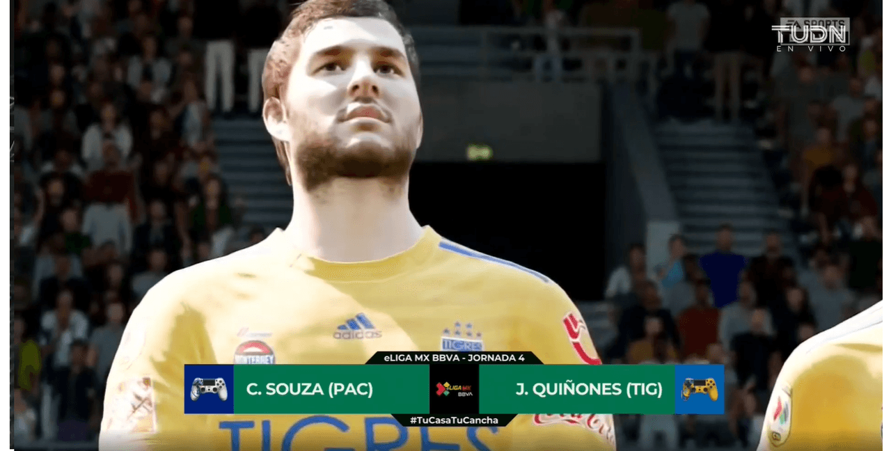 Cristian Souza dominó completamente el partido, guiando a la victoria a los Tuzos 2-0 ante los Tigres dirigidos por Quiñones en los controles de la eLiga Mx.