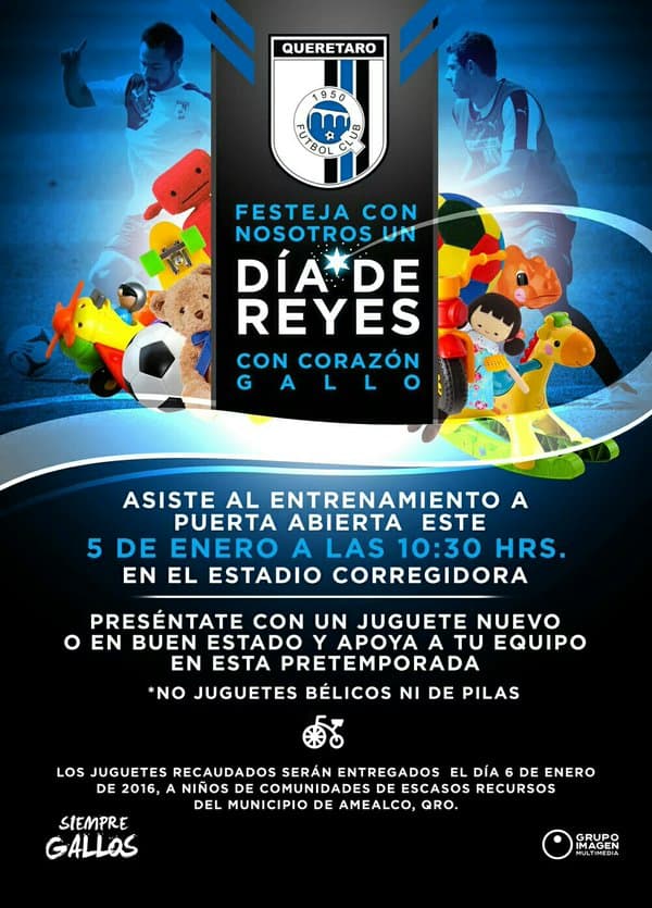 Querétaro pide a su afición donar un juguete para Día de Reyes