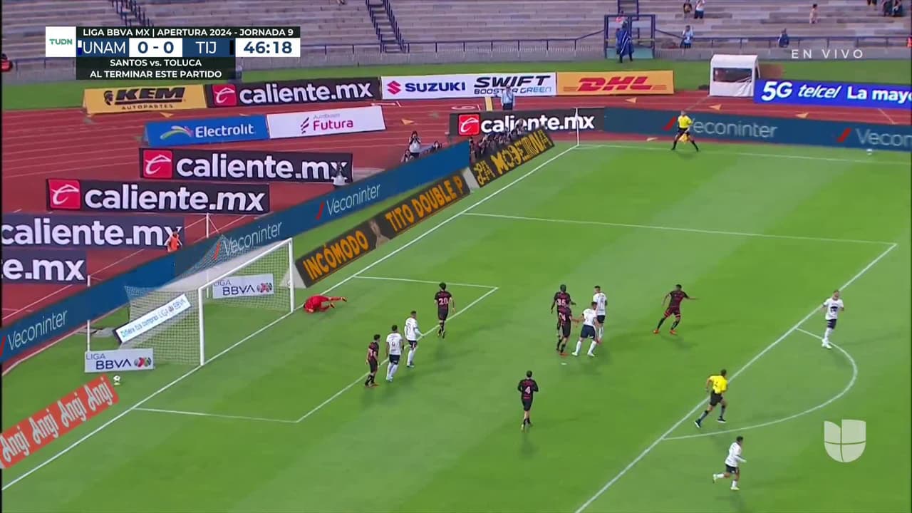 ¡TIRO ATAJADO! disparo por José Caicedo.