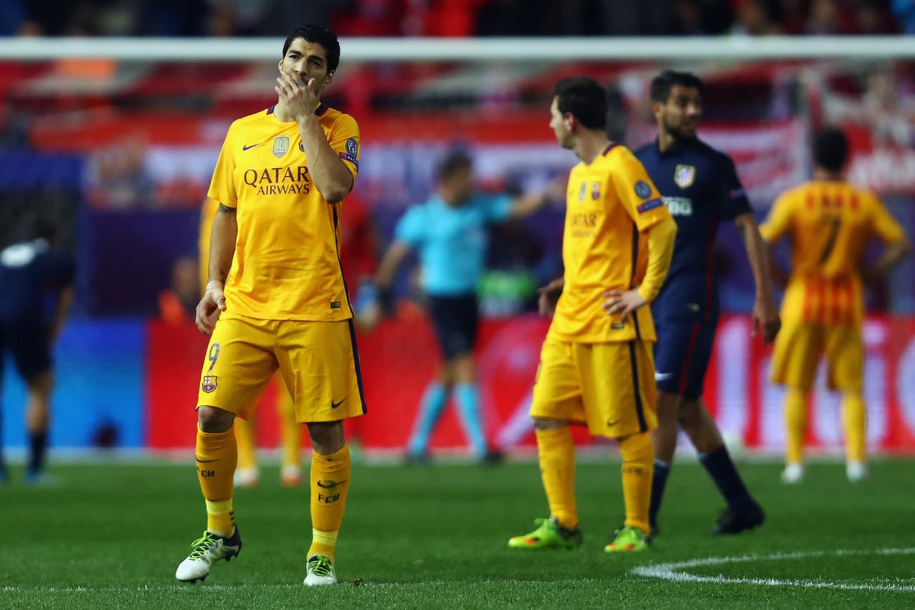 Los rostros de decepción de los blaugranas por perder contra el Atlético.