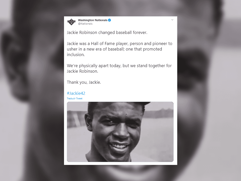 Hace 16 años se creó el día de Jackie Robinson para celebrar la diversidad dentro del terreno de juego en la MLB. Debido al covid-19, los juegos quedaron pospuestos, pero esto no impide a equipos recordarlo.