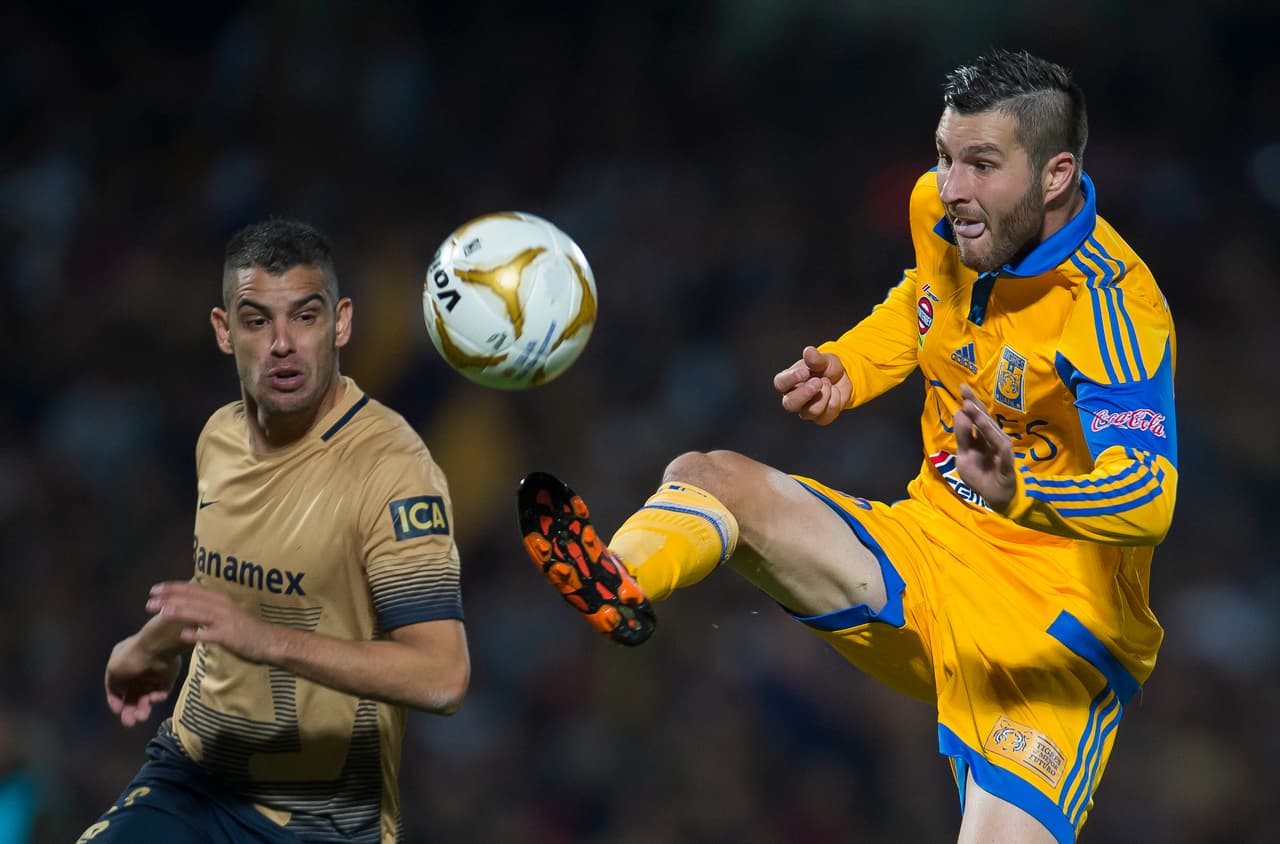 El Golazo.- El delantero francés y figura del Apertura 2015, André Gignac, demostró su calidad técnica y goleadora al marcar el gol que le daba de manera momentánea la victoria a Tigres, con un gran centro de Israél Sabdi donde Gignac controló el esférico de manera magistral para darse la vuelta y disparar al marco que defendía Alejandro Palacios.