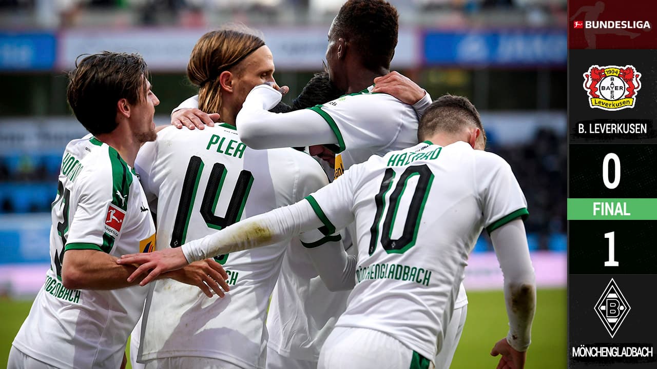 El Gladbach se mantiene tercero de la Bundesliga tras victoria con alfileres ante el Leverkusen
