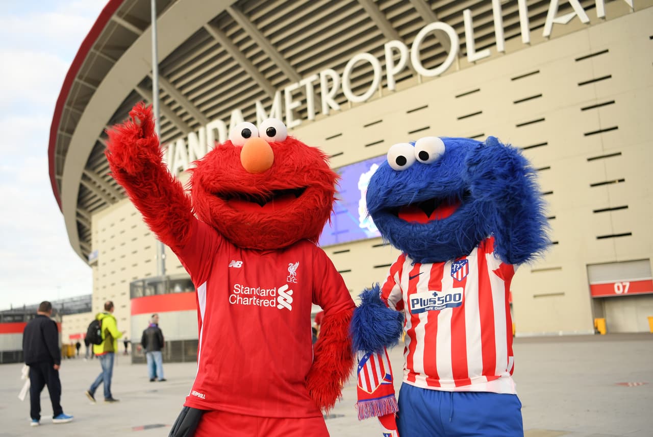 Los personajes de Plaza Sésamo no se podían perder el encuentro entre Atlético de Madrid y Liverpool.