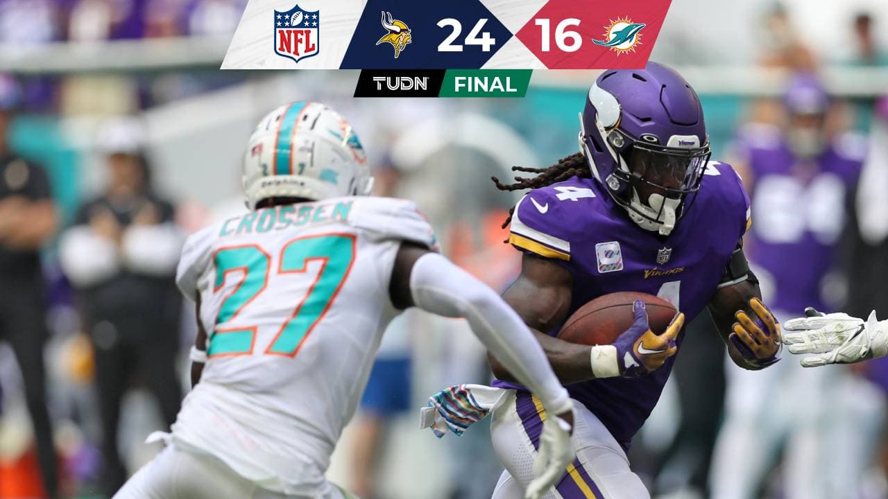 Vikings gana a Dolphins que siguen extrañando a Tagovailoa