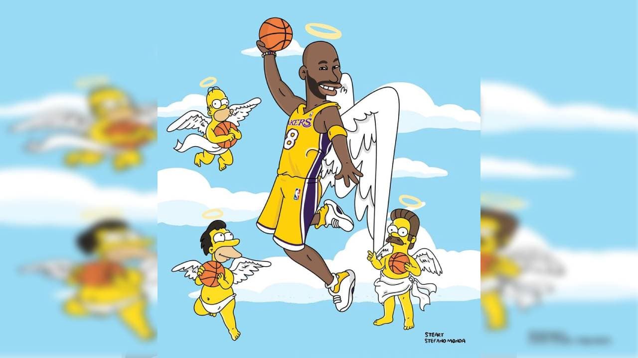 El artista italiano, Stefano Monda, ha simpsonizado a las estrellas del deporte como Kobe Bryant o Lewis Hamilton.