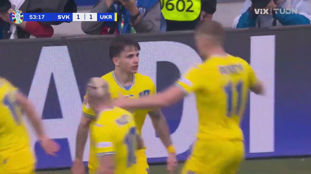 ¡Ucrania lo empata por medio de Shaparenko ante Eslovaquia!