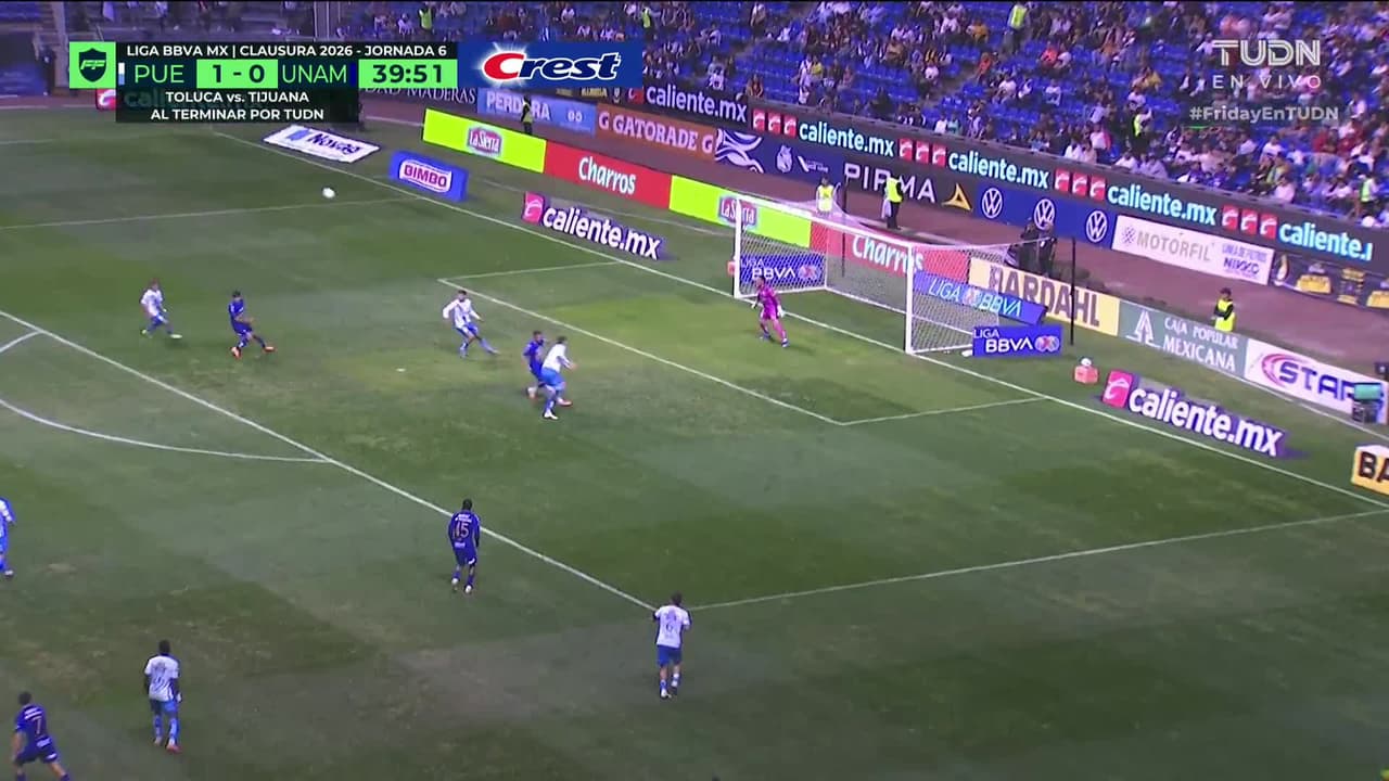 ¡GOL!  anota para Puebla. Edgar Guerra