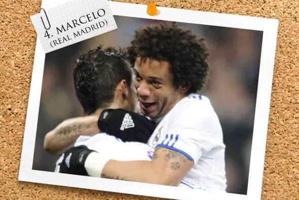 El último hoombre de la zaga es Marcelo, del Real Madrid.