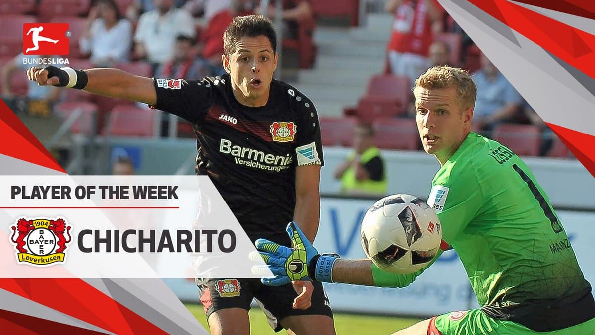 'Chicharito' anotó tres goles ante el Mainz en la fecha cinco de la liga alemana.