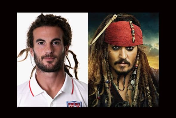 Kyle Beckerman aprovecharía muy bien sus rastas y la barba para ponerse un pañuelo en la frente y un poco de maquillaje para parecerse a Jack Sparrow de Piratas del Caribe. (Foto: Twitter)