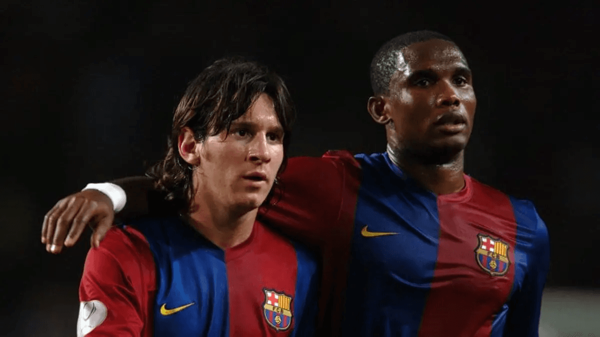 Samuel Eto'o y Lionel Messi coincidieron en el Barcelona.