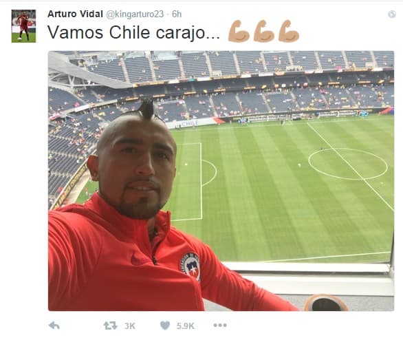 Las redes sociales muestran su apoyo a Colombia y Chile en la semifinal de la Copa América Centenario.