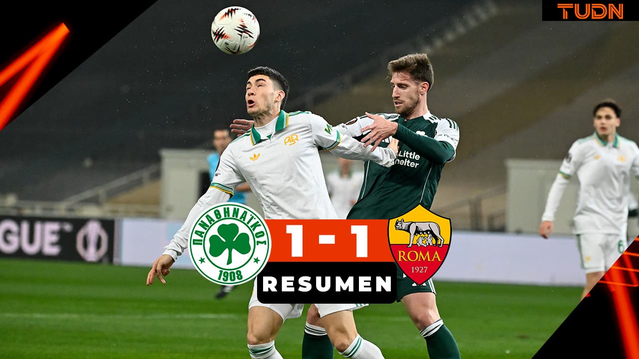 Resumen | Roma resiste con diez hombres y rescata un empate épico ante Panathinaikos