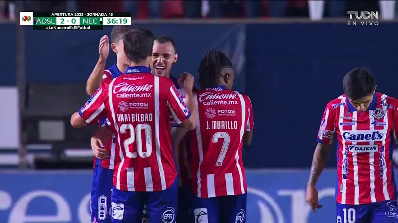 ¡GOL!  anota para Atlético San Luis. Léo Bonatini