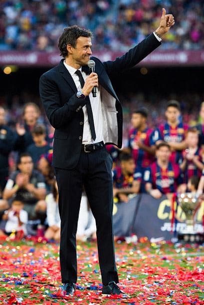 Jaleado por el graderío, Luis Enrique dio las gracias al público por el "apoyo y confianza", a pesar de que entendió que alguien tuviese "dudas" durante el arranque del campeonato.