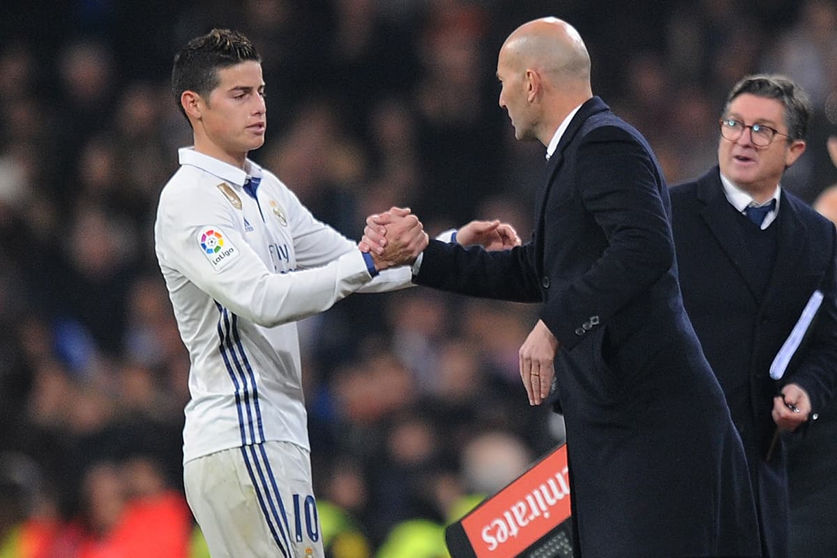 El colombiano James Rodríguez llegaría al United a pesar que en su etapa con el Real Madrid protagonizó más de una controveersia con Zidane por su falta de continuidad.