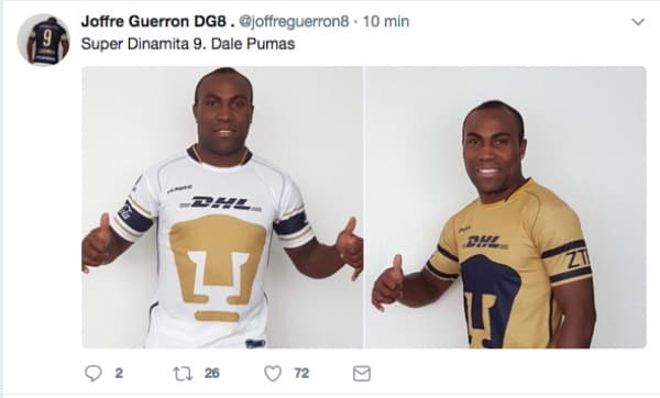 Joffre Guerrón con la polémica playera