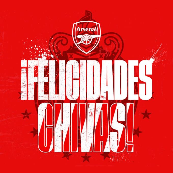 Arsenal felicita a Chivas en su aniversario
