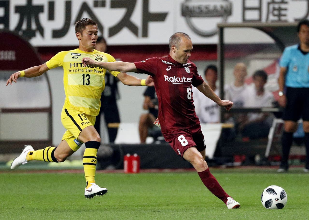Andrés Iniesta, de brillante carrera con el Barcelona y la selección de España, jugó 82 minutos en el encuentro contra Kashiwa Reysol.