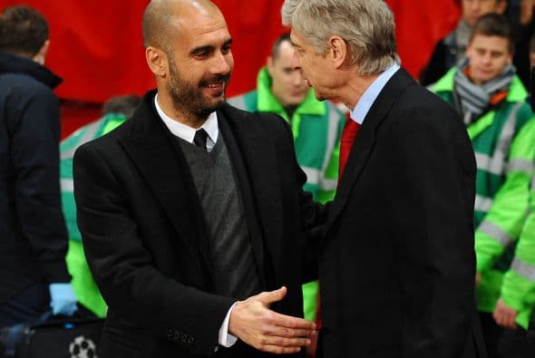 El juego de Ida se dio en la casa de los 'Gunners', donde al inicio los técnicos Josep Guardiola y Arsene Wenger se saludaron más allá de la rivalidad deportiva.
