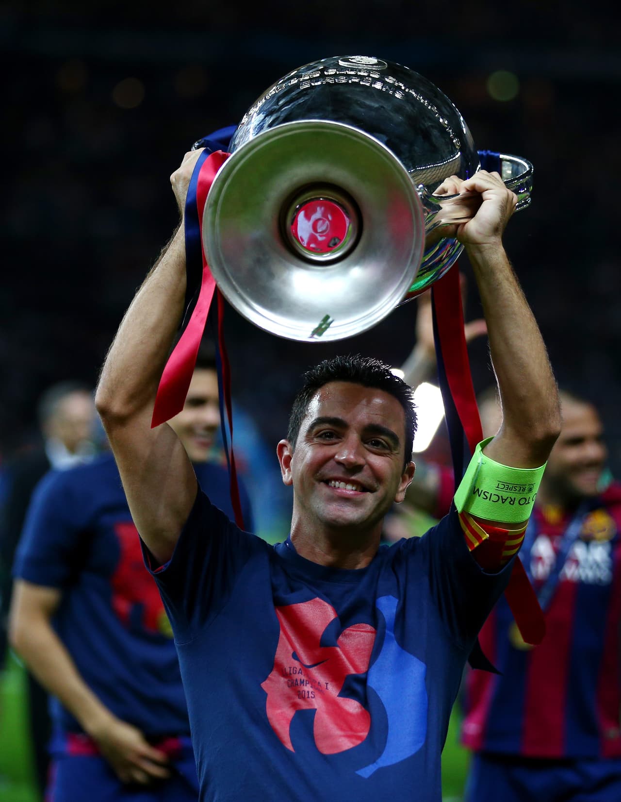 Xavi Hernández celebró retirarse del Barcelona como Campeón de Europa.