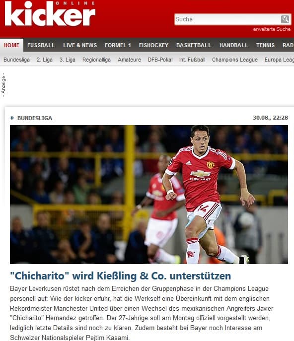 El portal alemán Kicker señala que sería presentado en las próximas horas.