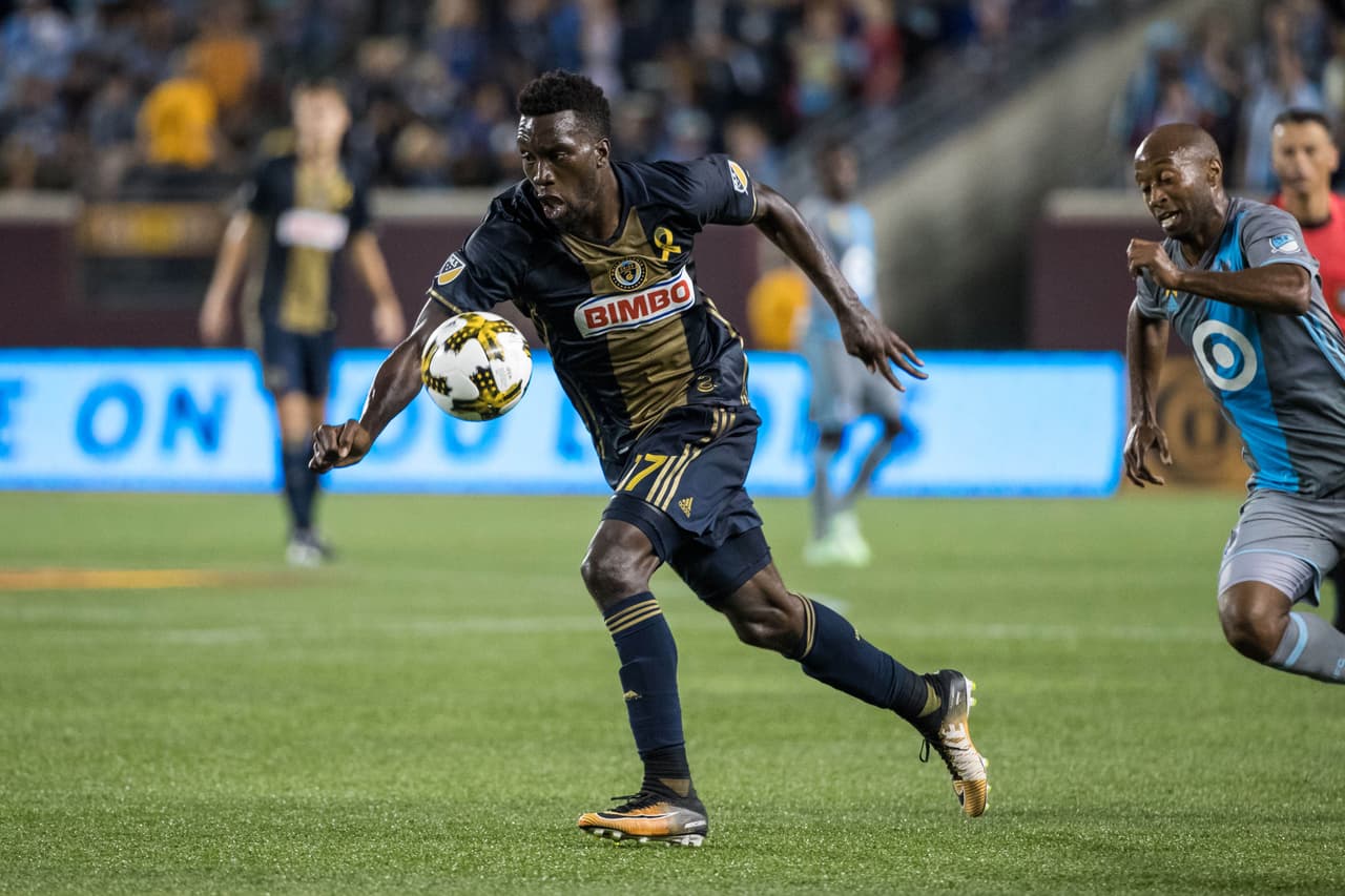 El de CJ Sapong es un nombre que frecuentemente aparece en la lista semanal. El delantero de Philadelphia Union anotó un verdadero golazo en el empate 1-1 entre Minnesota United y el club de la 'Ciudad del Amor Fraternal'. (USA Today Images)