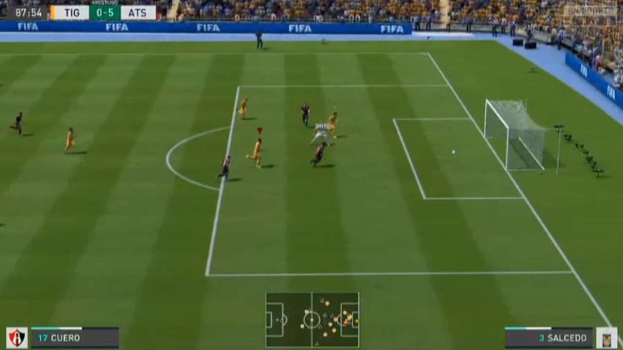 Luciano Acosta, el representante de Atlas, hizo lo que quiso con Francisco Venegas que no mostró habilidad en el futbol virtual.