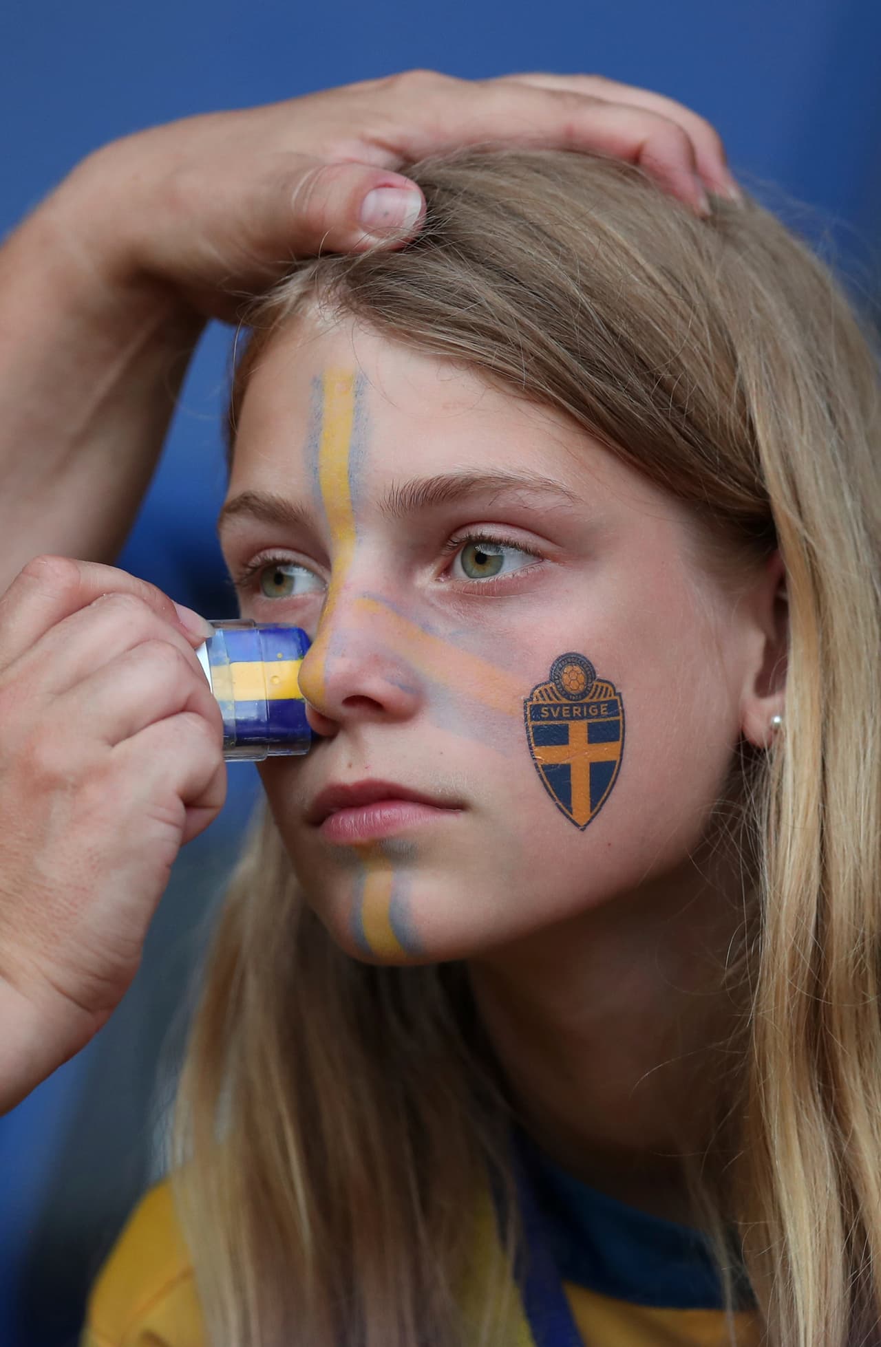 Los fanáticos de Suecia son mayoría en el Parque de los Príncipes de París para el juego contra Canadá en los Octavos de Final del Mundial femenino.