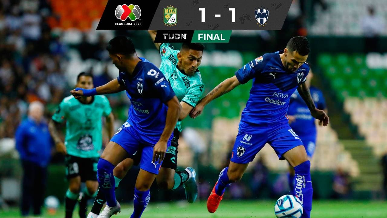 León empata con Rayados y le rompe racha de victorias al hilo