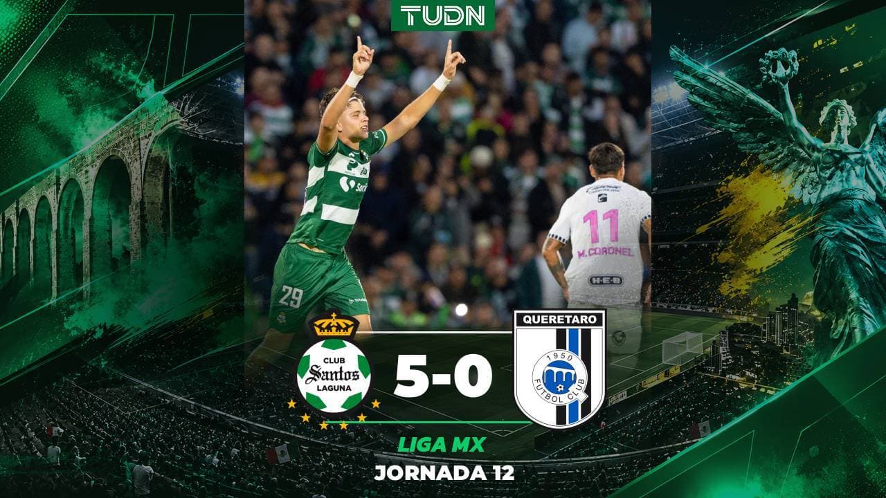 Resumen | ¡Santos aplasta a Querétaro! Los Guerreros levantan la mano con increíble goleada 5-0