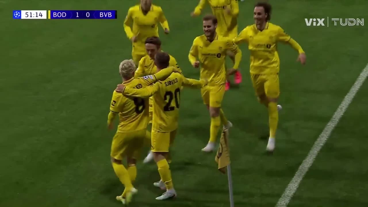 ¡GOOOOOL DEL BODØ/GLIMT! Fredrik Sjøvold pega primero ante el Borussia Dortmund