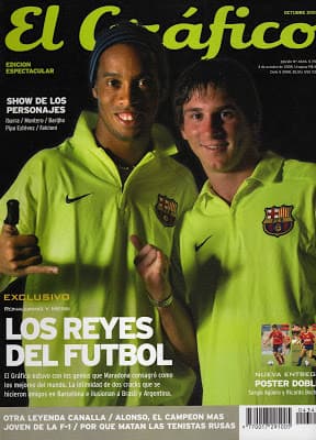"Los reyes del fútbol", Ronaldinho y su 'heredero' Lionel Messi en el F.C. Barcelona