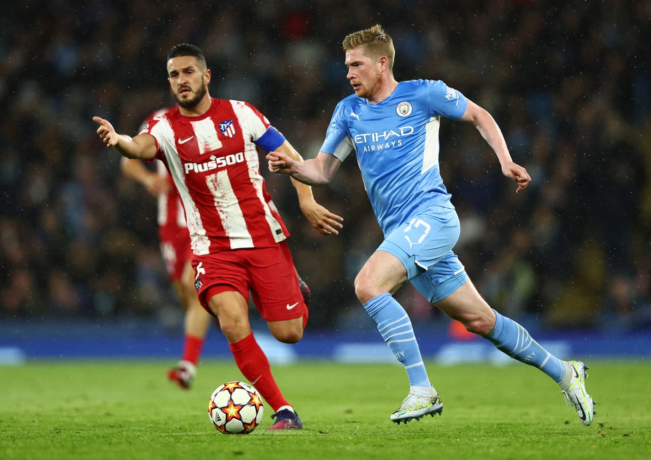 Un gol de Kevin de Bruyne bastó para que el Manchester City venciera al Atlético en la ida de los Cuartos de Final de la Champions League.