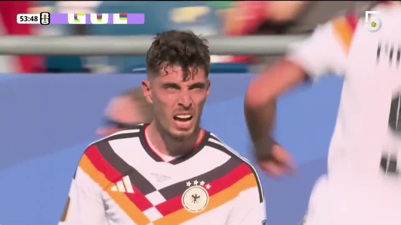 ¡Golazo de Alemania! Havertz gana de cabeza y manda el balón al fondo de la red