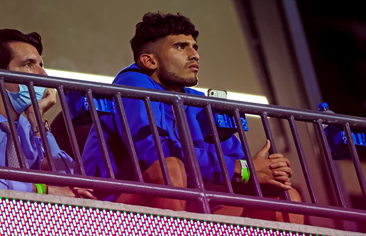 Ricardo Pepi miró el partido desde la platea del Toyota Stadium.
<br>