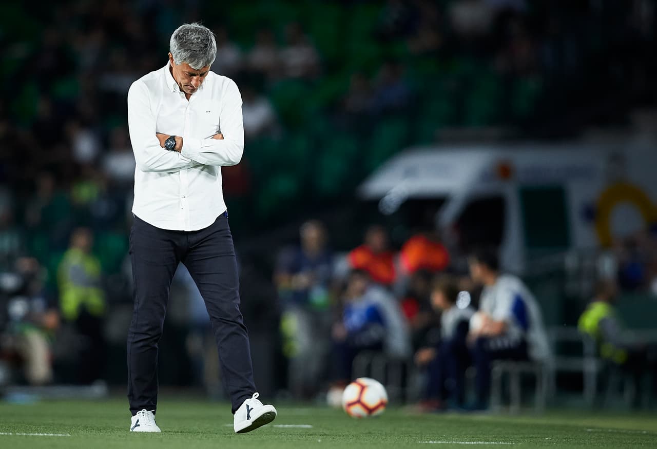 Quique Setién fue duramente señalado durante el partido del Betis ante el Espanyol.